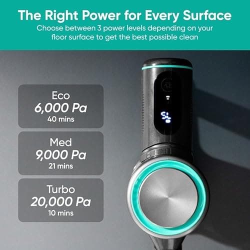 Wyze Cordless Vacuum Cleaner with 20000Pa Powerful Suction, Lightweight Stick with HEPA Filter, 300W Powerful Brushless Motor, 40mins Runtime in Eco Mode, for Home Hard Floor Carpet Pet Hair 5