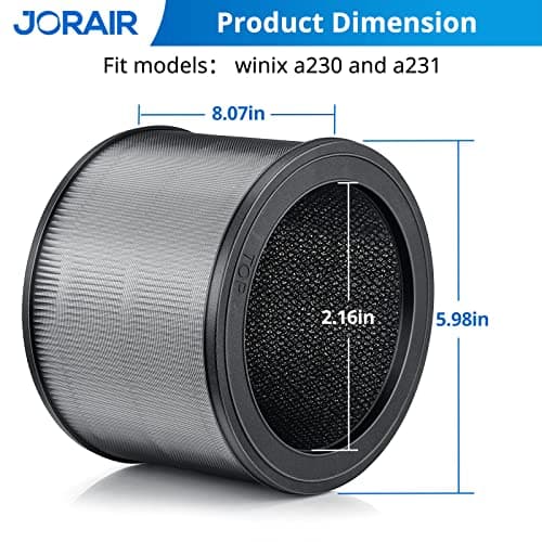 Replacement Filter Size O, 1712-0100-00 Compatible with Winix A230 and A231 Air Purifier 3-in-1 HEPA Filter 99.97% Filtration, 2 Pack 5