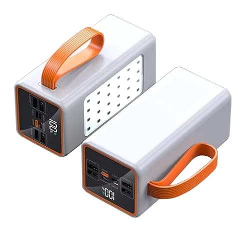 High Capacity Portable Power Bank Charger 90000mah Battery Pack LED Outdoor Light LCD Display 4USB+PD Output & Micro, Lightning, and Type-C Input 66W Fast Charging for Phones and Tablets, White