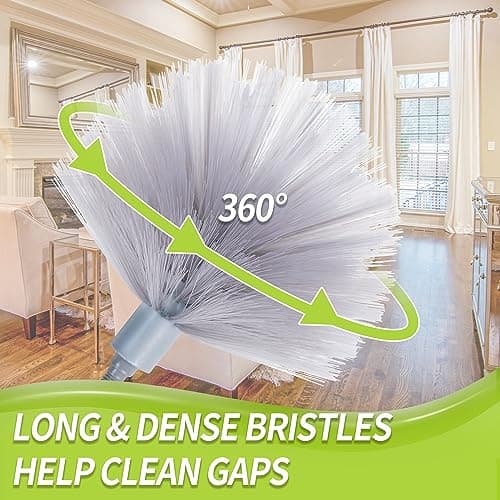 IVYROLL Cobweb Duster with Extension Pole, Spider Web Brush & Ceiling Cleaning Kit, 100" Microfiber Feather Duster Cleaner with Washable Head for Ceiling Fan, Furniture, Home 6
