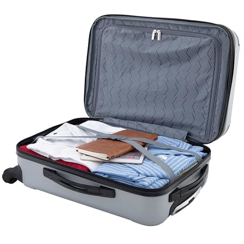 Travelers Club Chicago Hardside Expandable Spinner Luggage, Silver, 22" Carry-On 6