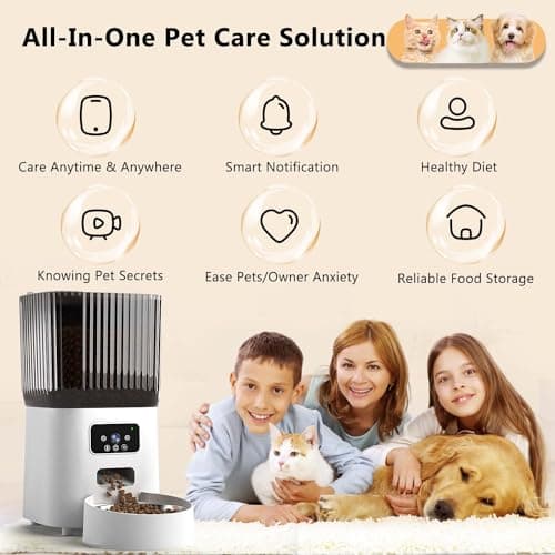 Sandpoy Automatic Cat Feeder with Camera, 1080P Live Video with Night Vision, 6L/25 Cups Timed Cat Food Dispenser for Remote Feeding, 2-Way Audio, Pet Feeder for Cats and Dogs with App Control 8