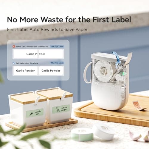 NIIMBOT D11 New Version Label Maker Machine with Tape,300DPI Bluetooth Label Printer, Portable Thermal Printer,Sticker Maker for Organizing Home Office School,White 8