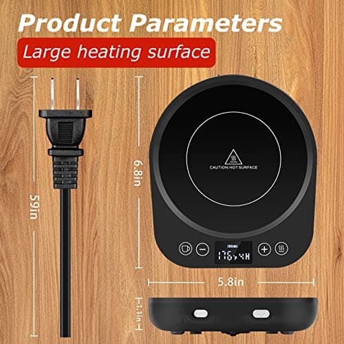PUSEE Candle Mug Warmer Electric, Auto On/Off Gravity-Induction Coffee Warmer with 9 Temp Settings, 1-9 Timer Candle Melter, Beverage Warmer for Home & Office 7