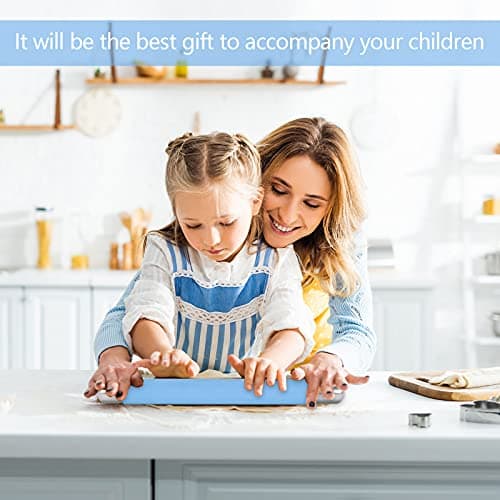 Remeel Rolling Pin Dough Roller for Baking with Thickened Non Stick Silicone Metal Handle Rolling Pin Stainless steel Fondant Roller Pin Cookie Pastry Kitchen Accessories 13.8 X 1.5 Inches 5