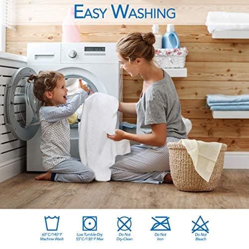 PlushDeluxe Premium Bamboo Mattress Protector – Queen Size, Waterproof, & Ultra Soft Breathable Noiseless Washable Bed Mattress Cover for Comfort & Protection - White 5