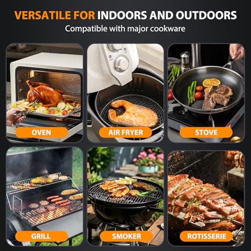 AI Smart Wireless Meat Thermometer, 10X Enhanced Signal and Stability, with High-Accuracy Sensors, Standalone Display Base, Instant Read LCD & App Control for Kitchen,BBQ,Oven,Grill,Air Fryer 9