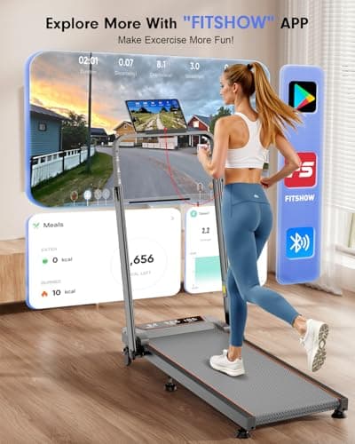 Treadmill Walking Pad with 12% Incline & Height Adjustable Handle Bar, Trisomy 4 in 1 Walking Pad with Handle Bar, 350LBS Foldable Walking Pad Treadmill with Incline for Home, 3.5HP Small Treadmills 9