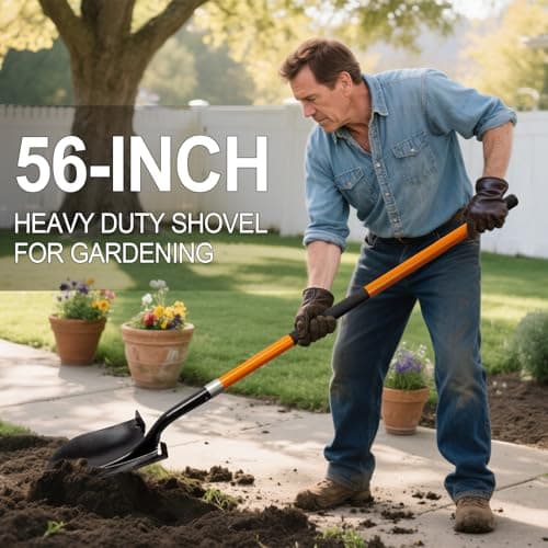 Dikuyeel Shovel for Digging Heavy Duty Metal Shovel with Fiberglass Handle, 56 Inches 6
