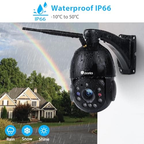 Ctronics 5MP 30X Optical Zoom Security Camera WiFi Outdoor, 2.4/5Ghz WiFi Dome Surveillance Cameras with Auto Cruise & Zoom, 492ft Night Vision,Human Detection,IP66 (Black) 8