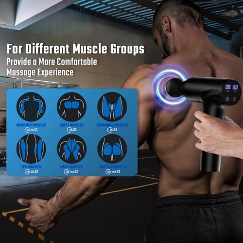 cotsoco Massage Gun, Muscle Massage Gun Deep Tissue Back Massager for Pain Relief, 20 Speeds Handheld Electric Massager Tool with Silent Brushless Motor, Suitable for Gym Office Home Travel 7