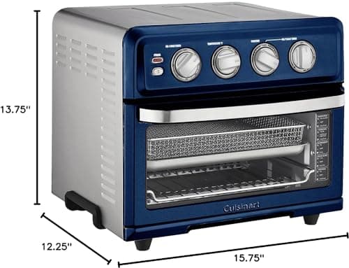 Cuisinart Air Fryer + Convection Toaster Oven, 8-1 Oven with Bake, Grill, Broil & Warm Options, Stainless Steel, TOA-70 (Navy Blue) 6