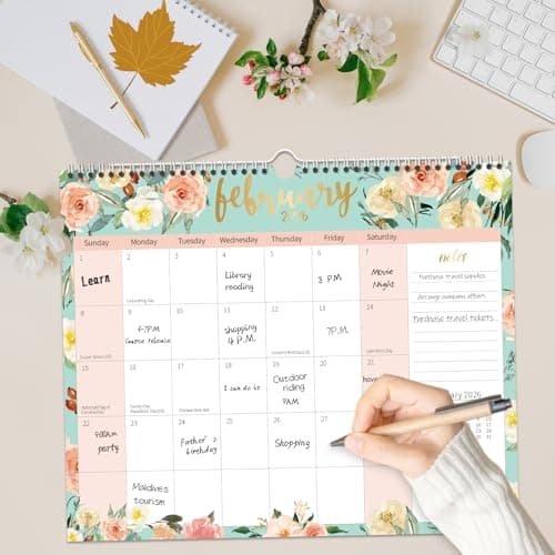 OuMuaMua Wall Calendar 2025, Calendar Wall 2025, 18 Months Hanging Calendar Jan. 2025 to June. 2026, 14” x 11.5” Monthly Planner Wall with Thick Paper for Office School Home Teacher Academic 7