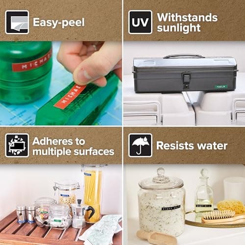 Dymo Embossing Label Maker with 3 Label Tapes | Omega Label Maker Starter Kit | Small, Ergonomic Design with Turn Click Wheel | for Home, DIY & Crafting (£/€, Ä, Ö & Ü) 6