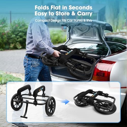 GanFindX Heavy Duty Kayak Cart | Adjustable Foldable Trolley with Durable Wheels, Portable Kayak Transport Cart, Tie-Down Straps Included (Foldable & Heavy-Duty) 5