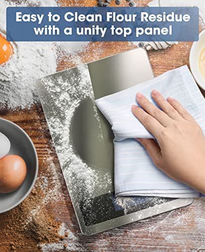 Nicewell Food Scale, 22lb Digital Kitchen Scale Weight Grams and oz for Cooking Baking, 1g/0.1oz Precise Graduation, Stainless Steel and Tempered Glass (Ash Silver) 5