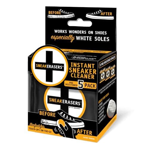 SneakERASERS Instant Sneaker Cleaner Sponge, Effective Shoe Cleaning Kit for White Sneakers, Tennis Shoes - Pre-Moistened, Portable Shoe Cleaner, Perfect for Smooth Soles and Midsoles, 3 Pack 7