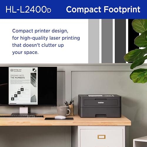 Brother Monochrome Laser Printer with 32 PPM Speed and Automatic 2-Sided Printing for Home Office, Fast Black and White Output, Compact Design with 250-Sheet Capacity (HL-L2400D) 7
