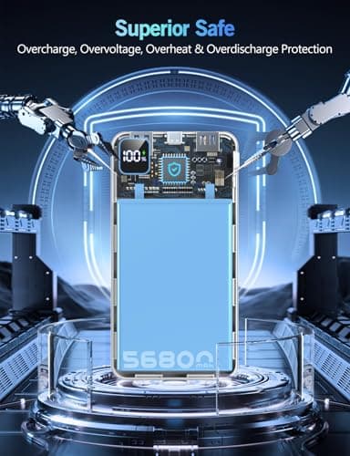 Portable Charger Power Bank, 56800mAh PD 22.5 W Fast Charging Battery Pack, Large Capacity Portable Power Bank for Camping Travel Essential Compatible with iPhone 17/16/15/14/13 Series, iPad-Black 5