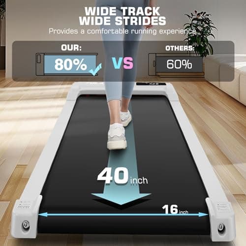 Under Desk Treadmill, Walking Pad Treadmill for Home Office, 2.5 HP Portable Walking Treadmills 300 lb Capacity, Compact Walking Jogging Running Machine with Remote Control and LED Display 5
