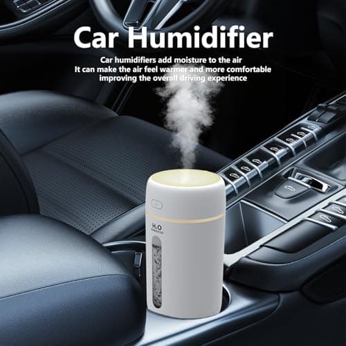 Lisacool Small Humidifier, Portable Mini Humidifier for Bedroom,Office, Car,Travel with Night Light, Auto Shut-Off,Super Quiet (White) 6