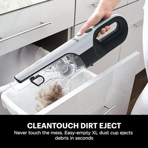 Shark CH963AMZ 2-in-1 Pet Pro Cordless Handheld Vacuum Ultracyclone System, Lightweight and Portable for Car and Home, Rechargeable, Washable Filter, XL Dust Cup, Crevice Tool & Scrubbing Brush, White 5