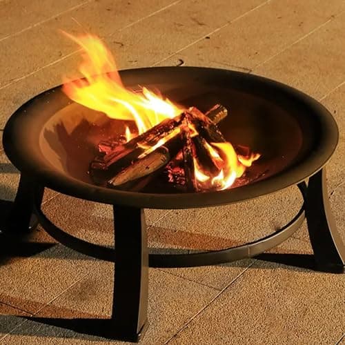 Four Seasons Courtyard Outdoor Fire Pit with Spark Screen & Cover, 30", Black 5