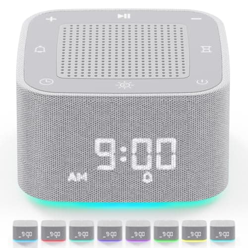 Sound Machine Alarm Clock, 32 Soothing Sounds, Night Lights Bluetooth Speaker, App Control White Noise Machine with Dimmable Clock, Noise Machine for Baby, Kids, Teens, Adult, Best Birthday Gift Ideas 9
