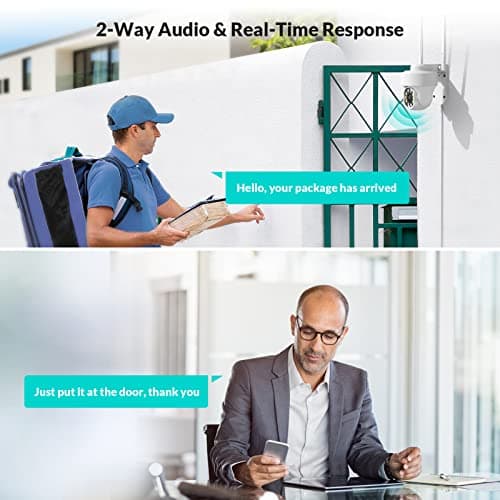 NETVUE Outdoor Security Surveillance Camera- 2.4G WiFi 360° View Pan Tilt Camera, Compatible with Alexa, Two-Way Audio, Color Night Vision, Floodlights, Digital Zoom Camera & Smart Motion Detection 7