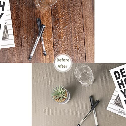 Kitchen Shelf Liner Drawer Liners, Non-Adhesive Refrigerator Liners Waterproof Fridge Mats with Strong Durable Kitchen Cabinets Mat for Drawers, Shelves, Pantry Khaki 6