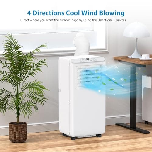 Portable Air Conditioners 10,000 BTU, Quiet Operation with Remote Control, Cools Rooms Up to 450 Sq. Ft, Portable AC Unit for Office Dorm Rooms, White 2
