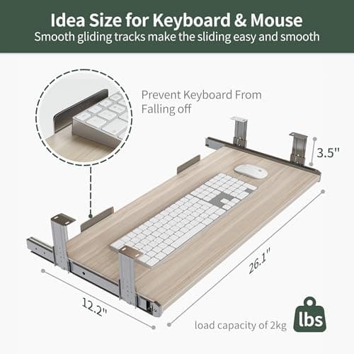FEZIBO 55'' x 24" Height Adjustable Electric Standing Desk with 4 Drawers and Keyboard Tray, Home Office Table for Work, Study, Gaming, Writing, Light Walnut 7