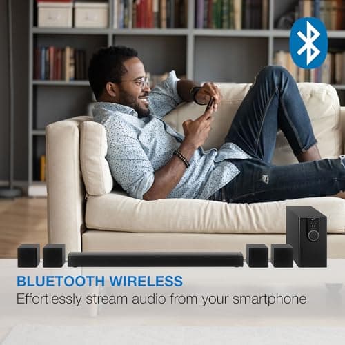 iLive Electronics 5.1 Home Theater System with Bluetooth, 6 Surround Speakers, Wall Mountable, Includes Remote, Black (IHTB159B) 6