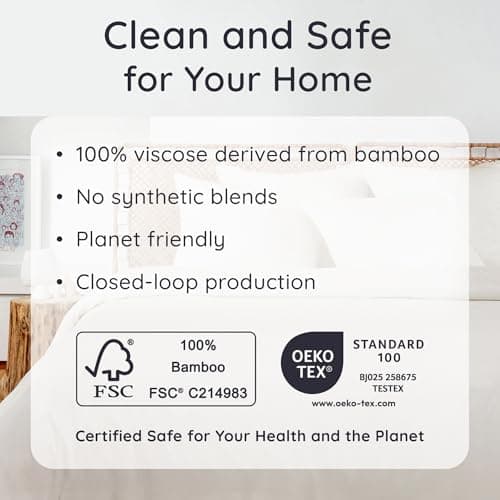 Bambaw 100% Viscose Derived from Bamboo King Fitted Sheet with Elastic Corner Straps, Cooling Fitted Sheet King Size, 16’’ Pocket King Bottom Fitted Sheet Only, Breathable & Soft Fitted Sheet (Ivory) 6