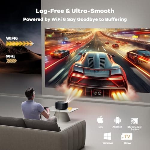 [Official Licensed Apps/3500 ANSI/40W Dolby Audio] Projector with WiFi and Bluetooth with Smart OS 2.0&AI Auto 3s Focus Outdoor-Projector-4K, ONOAYO ONO5Pro Movie Proyector for Bedroom/Celling/Home 7