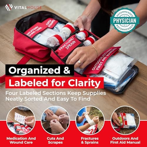 346-Piece First Aid Kit with Tourniquet & Steri-Strips – Physician-Designed Emergency & Trauma Supplies, Waterproof Survival Bag for Home, Car, Travel & Outdoor 6