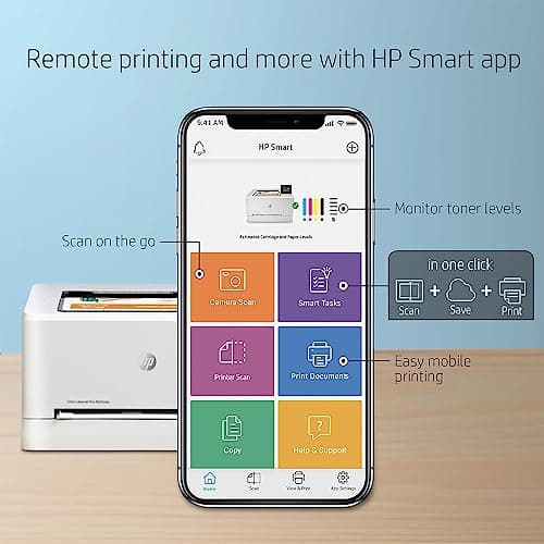 HP Color LaserJet Pro M255dw Wireless Laser Printer, Remote Mobile Print, Duplex Printing, Works with Alexa (7KW64A), White 6