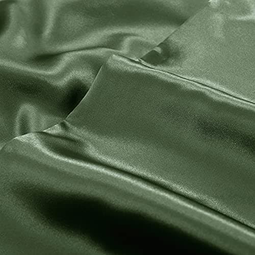 Aormenzy Satin Pillow Cases for Women Queen Size Set of 2, Woodland Green Satin Pillowcase for Hair with Envelope Closure Silky Pillow Covers Wrinkle, Fade Resistant (20x30 Inches) 7