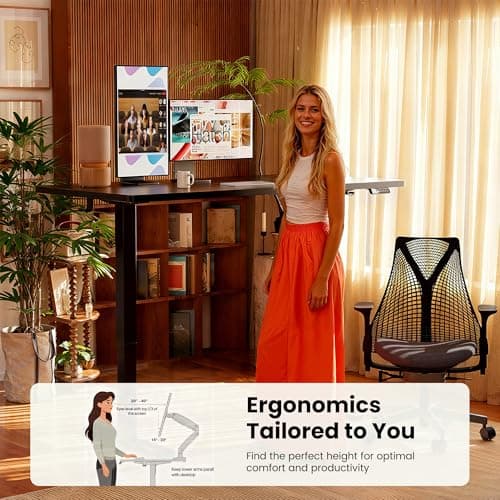 ErGear Height Adjustable Electric Standing Desk, 48 x 24 Inches Sit Stand up Desk, Memory Computer Home Office Desk, Black 7