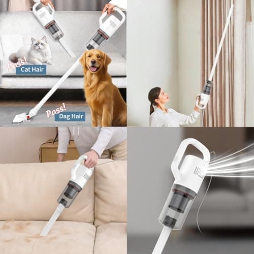 KEROMEE Stick Vacuum Cleaner, Corded Handheld Vacuum Cleaner Mini Electric Broom for Pet Hair Hardwood Floor Cat Litter Carpet Cleaning (16ft-Cord) 6