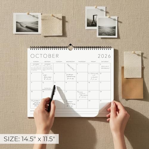 Beautiful 2026 Wall Calendar - Runs from January 2026 until July 2027 - Large 14.5" x 11.5" Office Wall Calendar for Easy Organizing 5