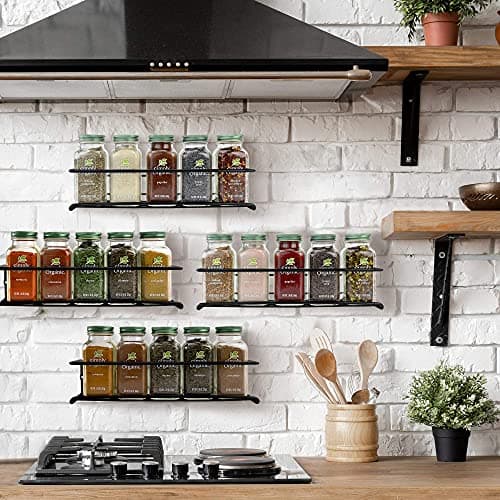 ZICOTO Space Saving Spice Rack Organizer for Cabinets or Wall Mounts - Easy To Install Set of 4 Hanging Racks - Perfect Seasoning Organizer For Your Kitchen Cabinet, Cupboard or Pantry Door 6