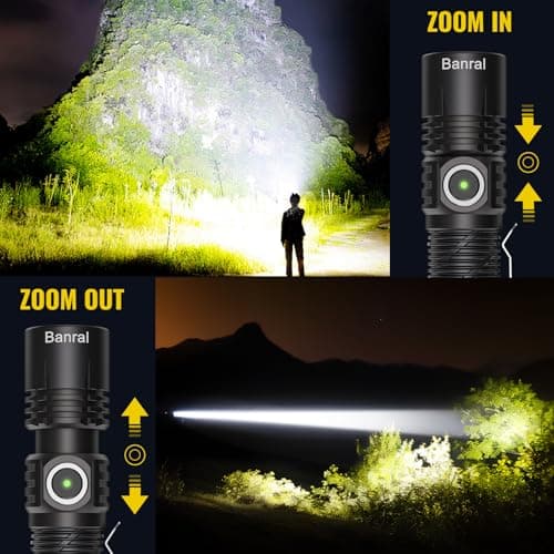 Banral Rechargeable Tactical Flashlights, High Lumens Small Mini USB-C LED Flashlight, Compact EDC Flash Light, 4 Modes&Memory Function, Waterproof Pocket Lights for Home,Camping,Emergency,Car,Hiking 5
