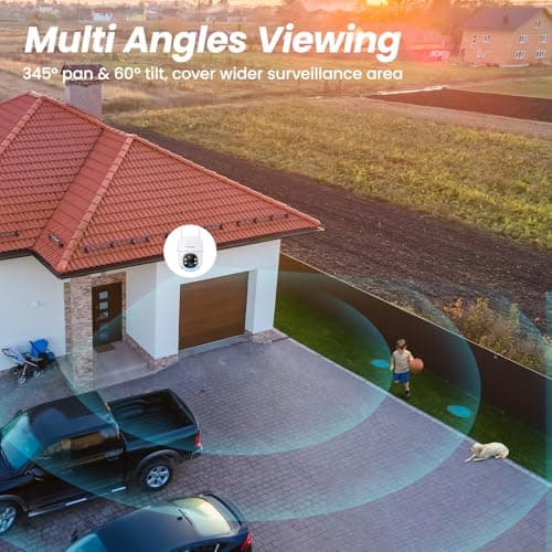 Cinnado Security Cameras Wireless Outdoor-2K Cameras for Home Security Outside Solar/Battery Powered 2.4G WiFi, 360° Color Night Vision,2 Way Audio, PIR Human Detection,Compatible with Alexa 9