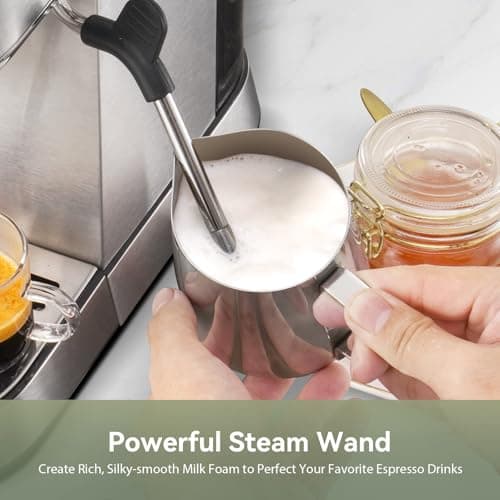 Gevi Commercial Espresso and Coffee Makers, Professional 20 Bar Espresso Maker with Milk Frother, Stainless Steel Expresso Coffee Machines for Home, Compact Cappuccino Machine, Great Gift 5