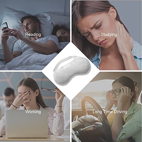 Umisleep Lavender Eye Mask, Aromatherapy Weighted Sleep Mask for Dry Eyes Men Women, Microwave Heated Hot Therapy Eye Cover Moist Compression Pain Relief, Pillow for Puffy Eyes, Sinus Pain, Grey 7