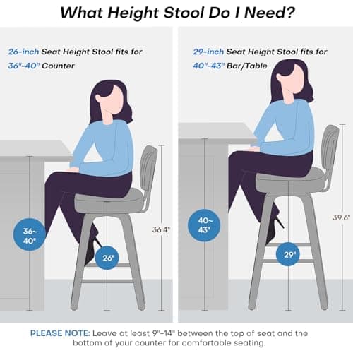 Bekrvio Swivel Counter Height Bar Stools Set of 4, 26" Upholstered Faux Leather Barstools with Back and Bent Wood Legs, Mid Century Modern Bar Chair Island Stool for Kitchen Counter, Cream White 6