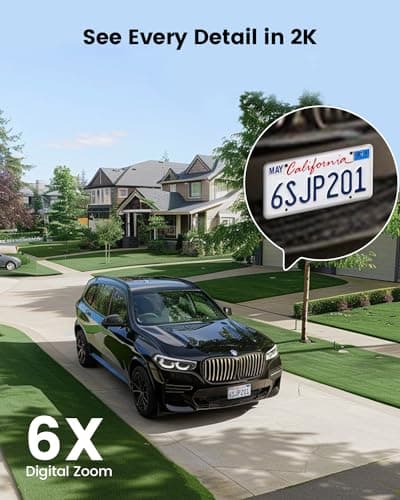 DEKCO Security Cameras Wireless Outdoor, Solar Powered, Panoramic PTZ, Auto Motion Tracking, True 2K, Color Night Vision, Spotlights, 2-Way Talk, 2 Pack 6