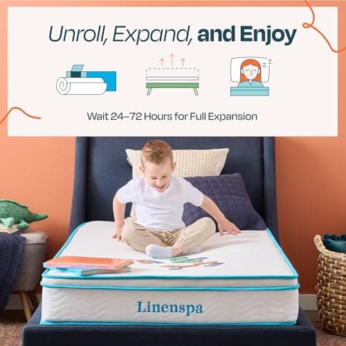 Linenspa 8 Inch Memory Foam Hybrid Mattress - Medium Firm - Bed in a Box - Breathable, Cooling, Supportive Comfort - Twin Size for Guest or Kids Room 5