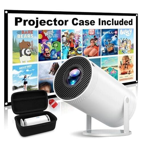 Mini Projector, Native 1080P Portable Projector with Carrying Case, 4K Support, 270°Rotatable Outdoor Movie Proyector, Home Theater Projector Compatible with Phone/TV Stick/Laptop/PS4/HDMI/USB